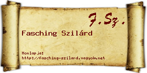 Fasching Szilárd névjegykártya