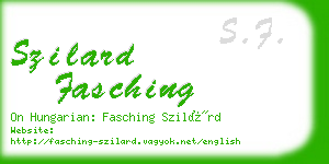 szilard fasching business card